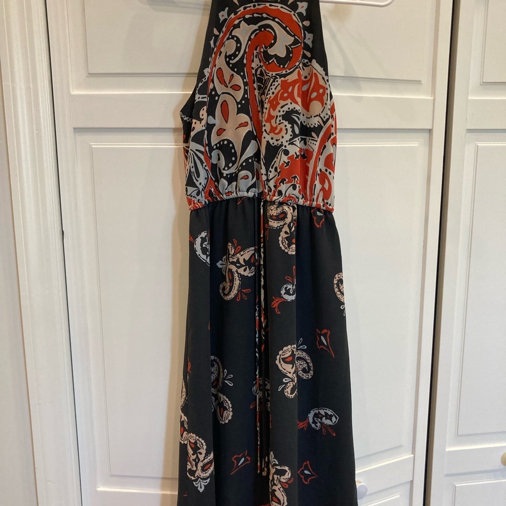 LOFT XS Paisley Halter Midi Dress